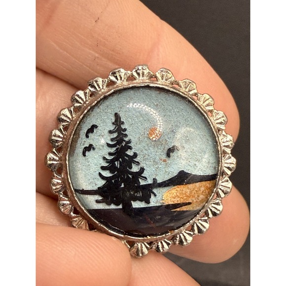 Vintage Butterfly Wing Set Silver Tone Brooch Clip On Earrings‎ Morpho - Picture 3 of 8